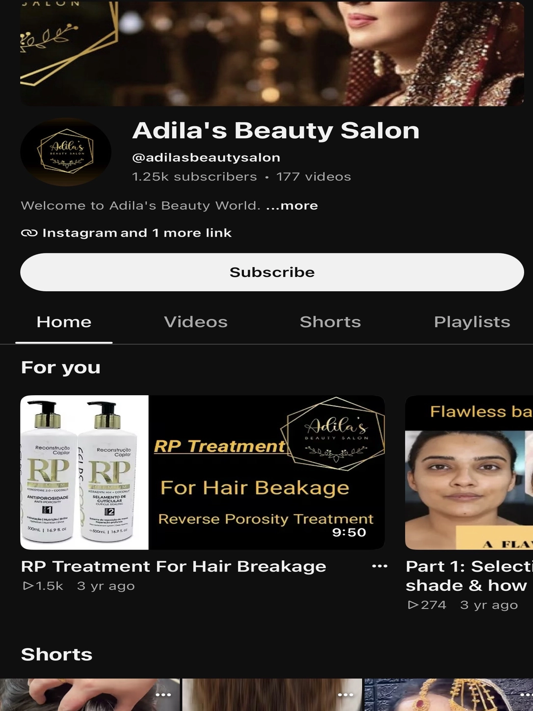 Adila's Beauty Salon YouTube Channel