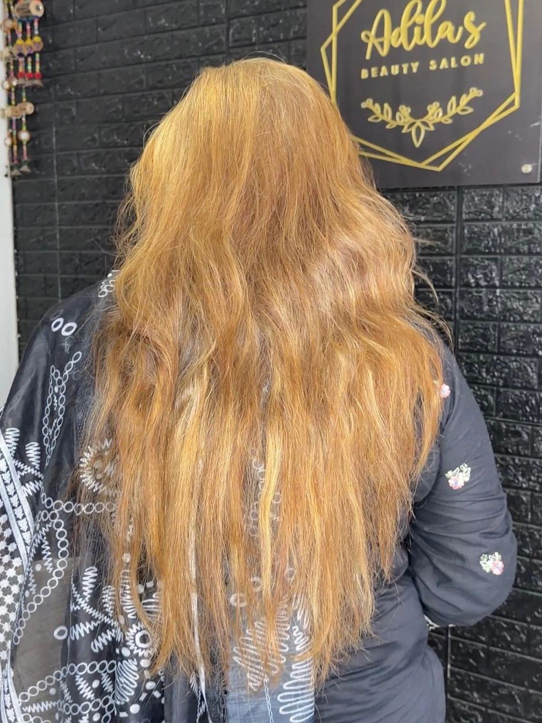 Before hair treatment at Adila's Beauty Salon
